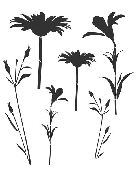 free flower silhouette|free silhouette flower designs.